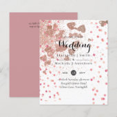 Moderne Rose Gold Trendy Budget Hochzeit (Vorne/Hinten)