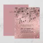 Moderne Rose Gold Trendy Budget Hochzeit (Vorne/Hinten)