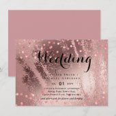 Moderne Rose Gold Trendy Budget Hochzeit (Vorne/Hinten)