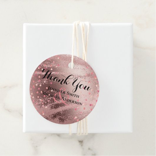 Moderne Rose Gold Trendy Budget Hochzeit Geschenkanhänger (Beispiel)