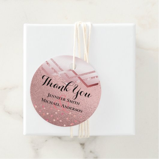 Moderne Rose Gold Trendy Budget Hochzeit Geschenkanhänger (Beispiel)