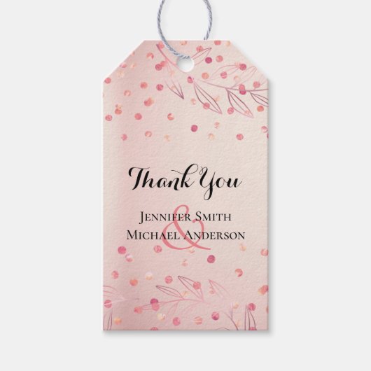 Moderne Rose Gold Trendy Budget Hochzeit Geschenkanhänger (Vorderseite)