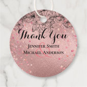 Moderne Rose Gold Trendy Budget Hochzeit Geschenkanhänger (Vorderseite)