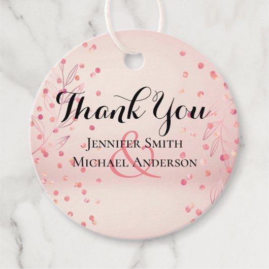 Moderne Rose Gold Trendy Budget Hochzeit Geschenkanhänger (Vorderseite)