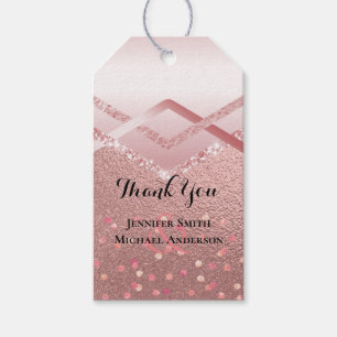 Moderne Rose Gold Trendy Budget Hochzeit Geschenkanhänger