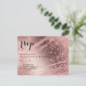 Moderne Rose Gold Trendy Budget Hochzeit Postkarte (Stehend Vorderseite)