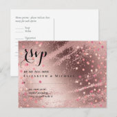 Moderne Rose Gold Trendy Budget Hochzeit Postkarte (Vorne/Hinten)