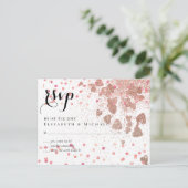 Moderne Rose Gold Trendy Budget Hochzeit Postkarte (Stehend Vorderseite)