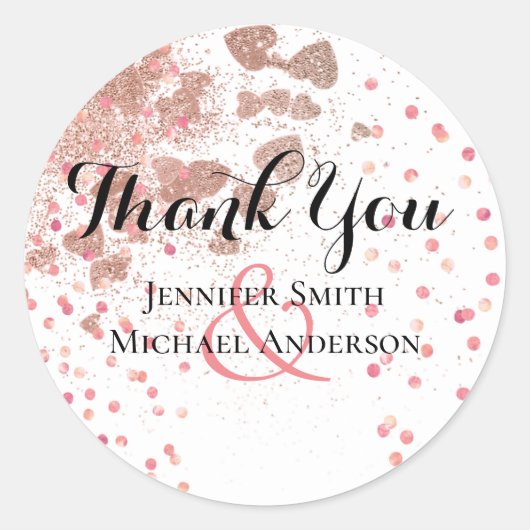 Moderne Rose Gold Trendy Budget Hochzeit Runder Aufkleber (Vorderseite)