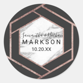 Moderne Rose Gold Trim Hexagon Stickers
