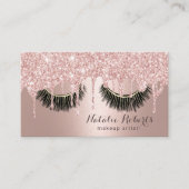 Moderne Rose Gold Tropfen Eyelash Beauty Salon Visitenkarte (Vorderseite)