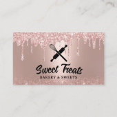 Moderne Rose Gold Tropfen Konditorei Koch Backware Visitenkarte (Vorderseite)