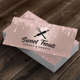 Moderne Rose Gold Tropfen Konditorei Koch Backware Visitenkarte