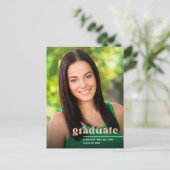 Moderne Rose Gold Typografie 2023 Foto Abschluss Postkarte (Stehend Vorderseite)