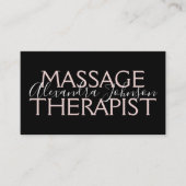Moderne Rose Gold und Black Massage Therapeut Visitenkarte (Vorderseite)