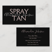 Moderne Rose Gold und Black Spray Tan Visitenkarte (Vorne/Hinten)