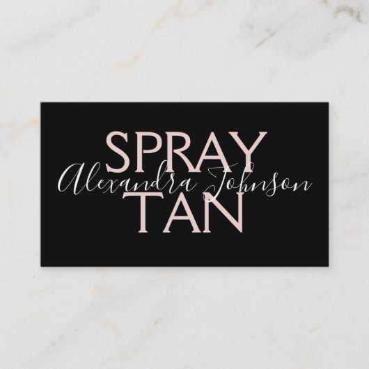 Moderne Rose Gold und Black Spray Tan Visitenkarte (Vorderseite)