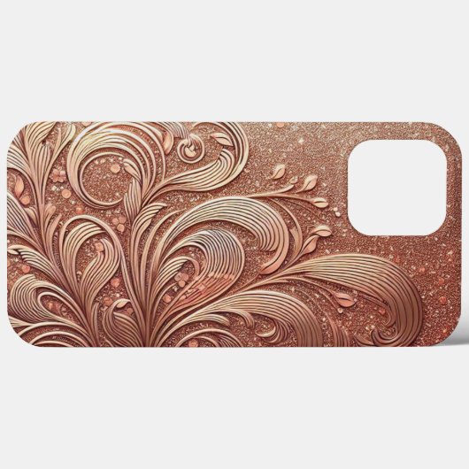 Moderne Rose Gold und Blumen2 Case-Mate iPhone Hülle (Rückseite (Horizontal))