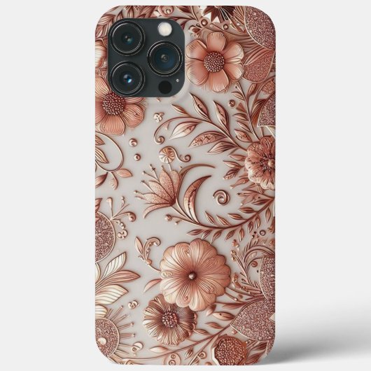 Moderne Rose Gold und Blumen8 Case-Mate iPhone Hülle (Rückseite)