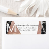 Moderne Rose Gold- und Marmormonogramm-Adresse (Insitu)