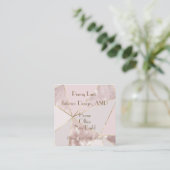 Moderne Rose Gold und Pink Square Business Card Quadratische Visitenkarte (Stehend Vorderseite)