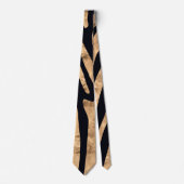 Moderne Rose Gold und schwarze Zebrastreifen Krawatte (Vorderseite)