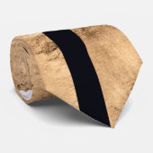 Moderne Rose Gold und schwarze Zebrastreifen Krawatte (Gerollt)