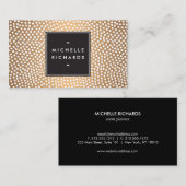 Moderne Rose Gold und Weiße Confetti Dots Visitenkarte (Vorne/Hinten)