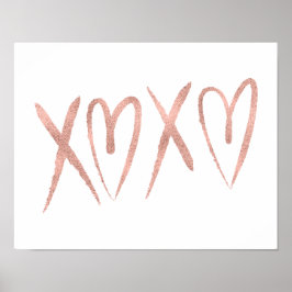 Moderne Rose Gold Valentine Plakatzeichen Poster