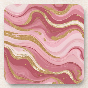 Moderne Rose Gold Venen Liquid Ink Art Getränkeuntersetzer