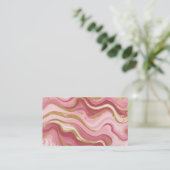Moderne Rose Gold Venen Liquid Ink Art Visitenkarte (Stehend Vorderseite)
