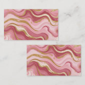 Moderne Rose Gold Venen Liquid Ink Art Visitenkarte (Vorne/Hinten)