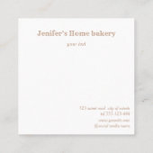 Moderne Rose Gold Walzen Button Whisky Koch Bäcker Quadratische Visitenkarte (Rückseite)