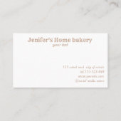 Moderne Rose Gold Walzen Button Whisky Koch Bäcker Visitenkarte (Rückseite)