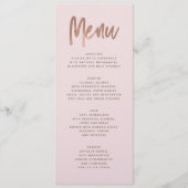 Moderne Rose Gold Wedding Menu Menükarte (Vorderseite)