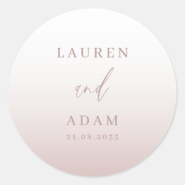 Moderne Rose Gold Wedding Monogram Runder Aufkleber