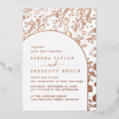 Moderne Rose Gold Wedding Real Foil Einladung (Vorderseite)