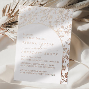 Moderne Rose Gold Wedding Real Foil Einladung