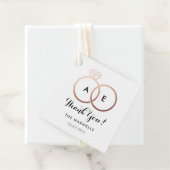 Moderne Rose Gold Wedding Rings Gefallen Geschenkanhänger (Beispiel)