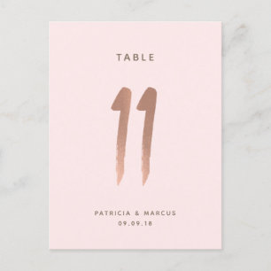 Moderne Rose Gold Wedding Tischnummer 11
