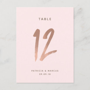 Moderne Rose Gold Wedding Tischnummer 12