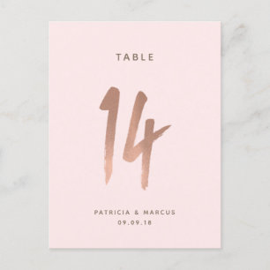 Moderne Rose Gold Wedding Tischnummer 14