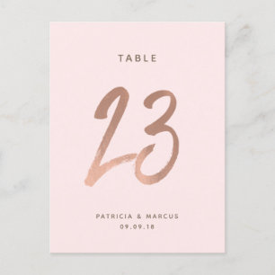 Moderne Rose Gold Wedding Tischnummer 23