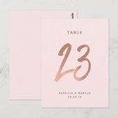 Moderne Rose Gold Wedding Tischnummer 23 (Vorne/Hinten)