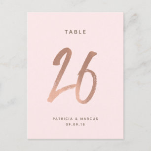 Moderne Rose Gold Wedding Tischnummer 26