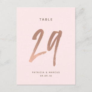 Moderne Rose Gold Wedding Tischnummer 29