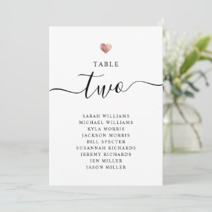 Moderne Rose Gold Wedding Tischnummer Cards