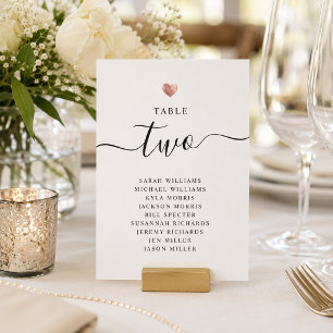 Moderne Rose Gold Wedding Tischnummer Cards