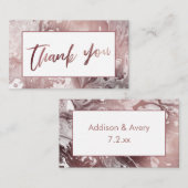Moderne Rose Gold & Weiß Marmor Vielen Dank Begleitkarte (Vorne/Hinten)