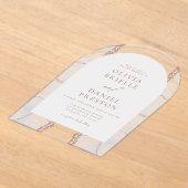 Moderne Rose Gold White Agate Hochzeit Elegante Acryleinladungen (Ablage )